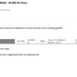 Tutor Wanted Query UK