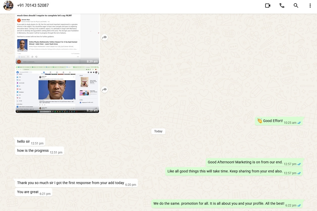 India Tutor Feedback